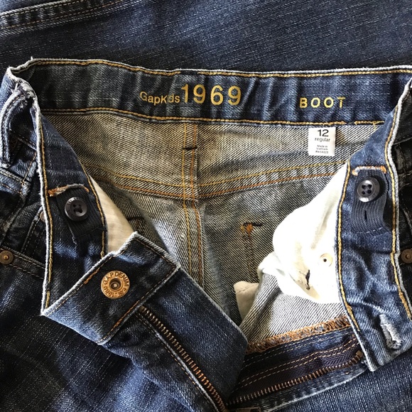 GAP Kids 1969 - Boot Fit Jeans - Dark Wash Denim - Kids Size 12 Regular - Picture 5 of 8